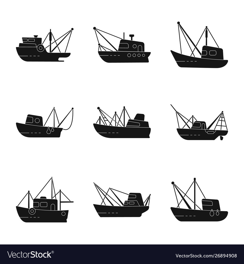 Isolated object shipping and yacht logo set Vector Image