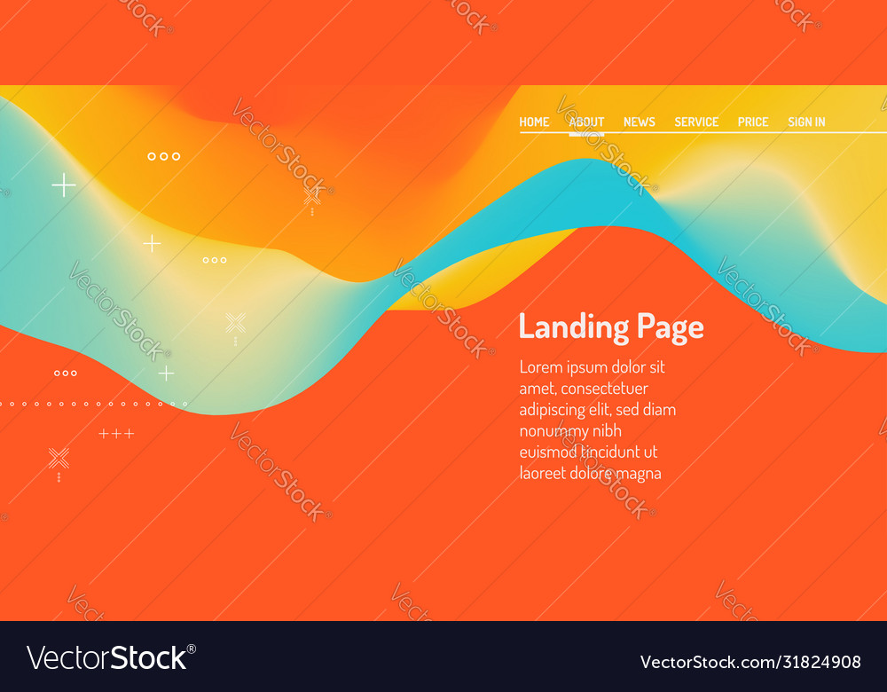 Landing page for website and mobile app modern vector image Landing page for website and mobile app modern