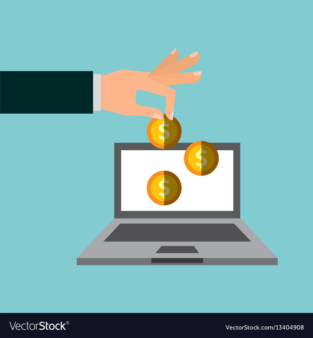 Laptop computer with coins