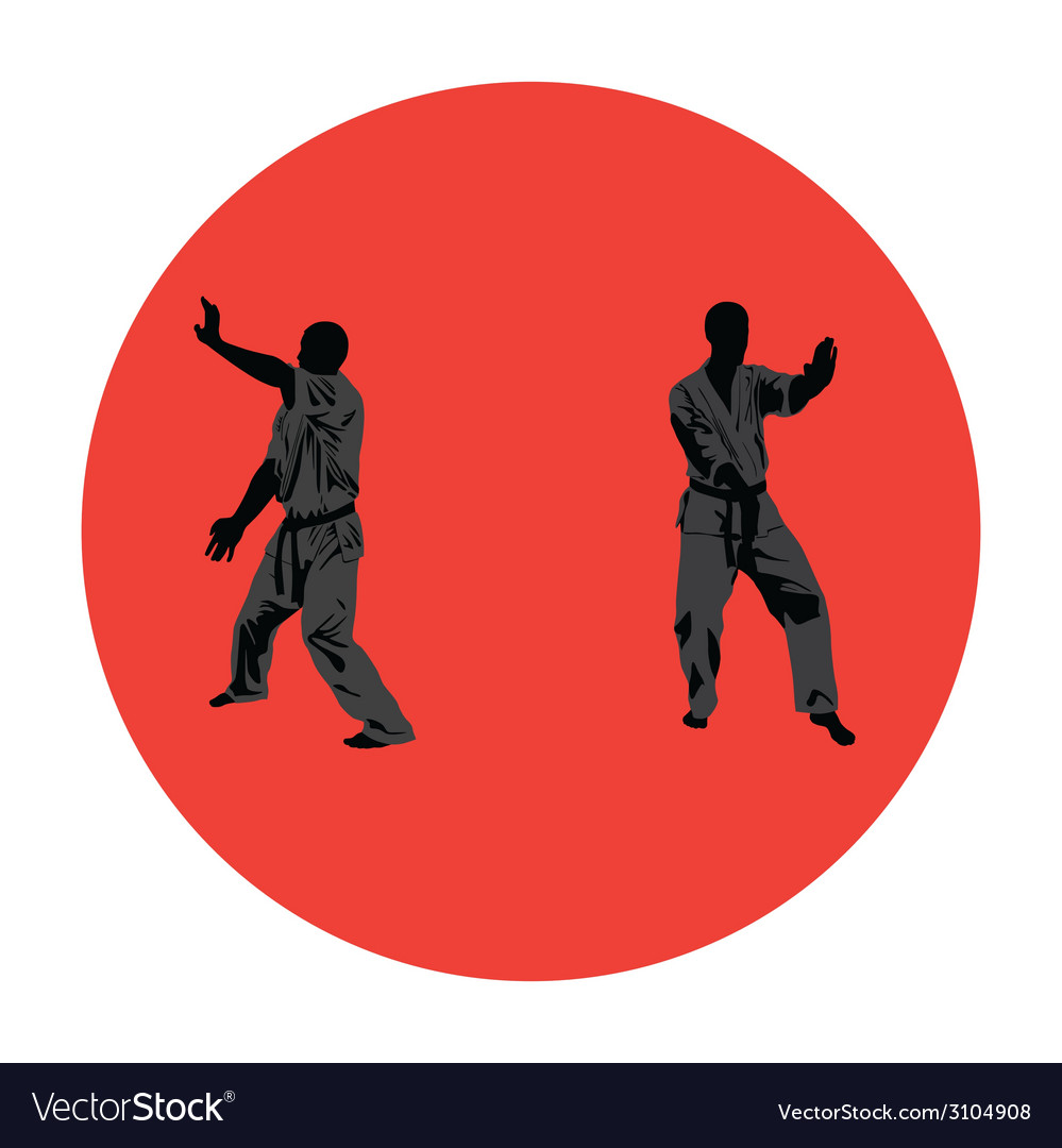 Men are engaged in karate Royalty Free Vector Image