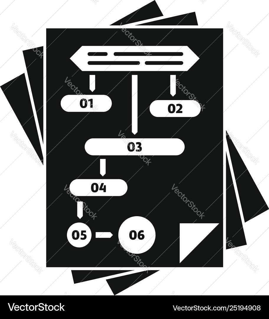 Paper workflow icon simple style Royalty Free Vector Image