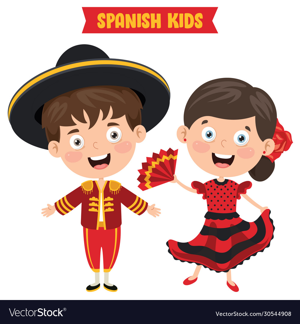 Spanish Children Royalty Free Vector Image VectorStock