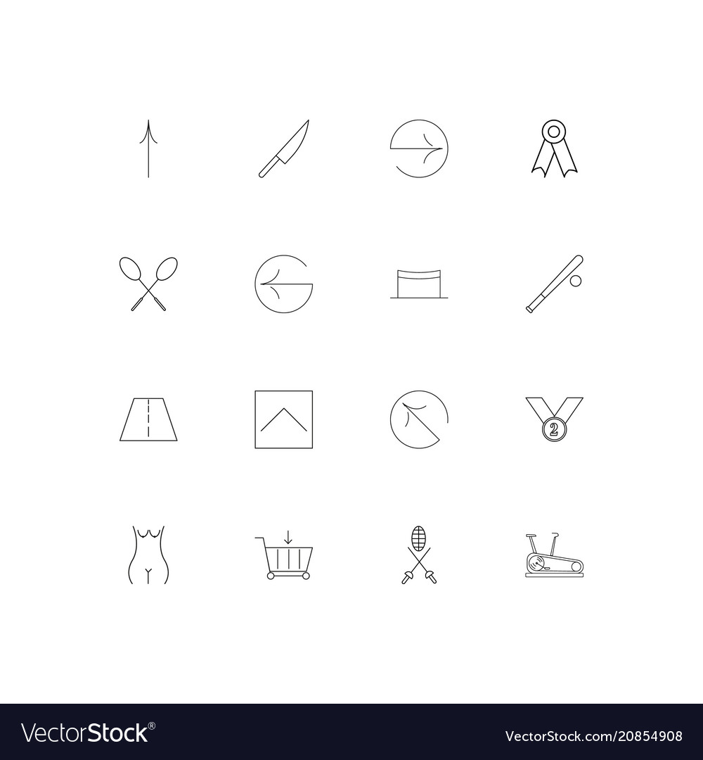 Sport fitness and recreation linear thin icons