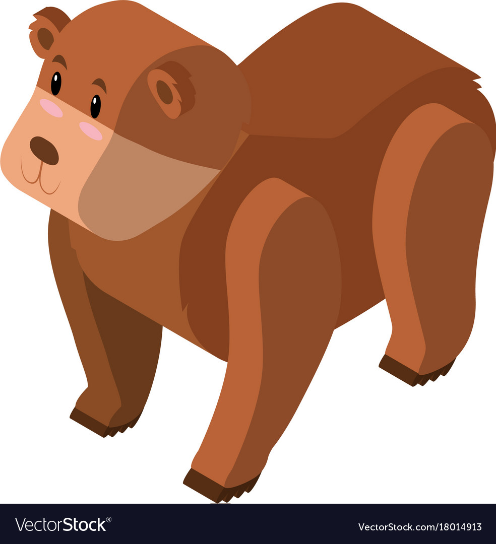 3d design for grizzly bear Royalty Free Vector Image