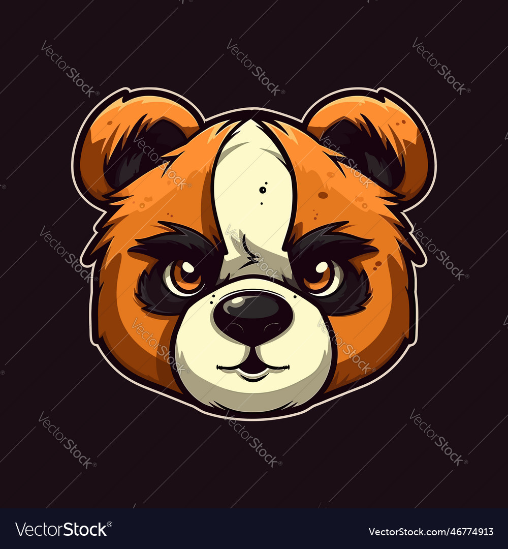 A logo of pandas head designed in esports style