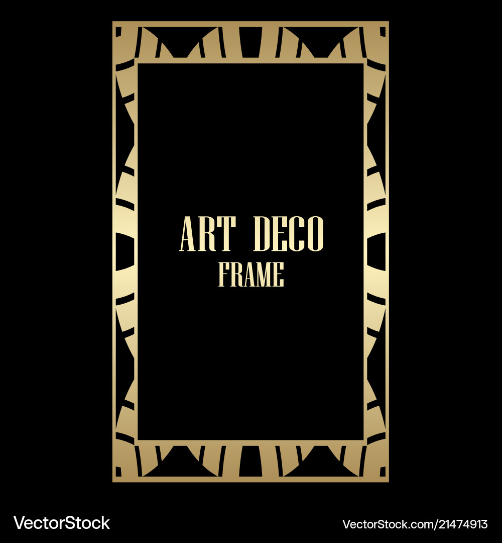 Art deco frame Royalty Free Vector Image - VectorStock