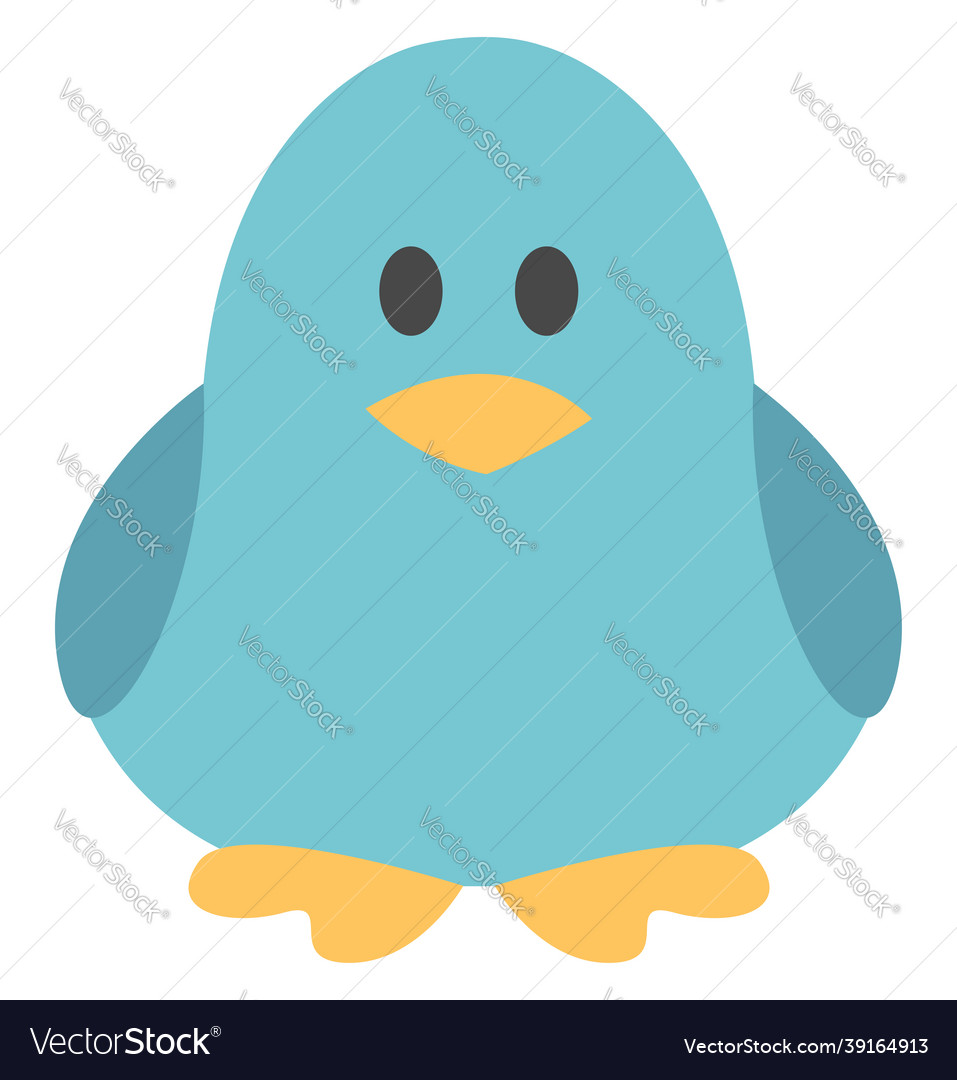 Blue penguin on a white background