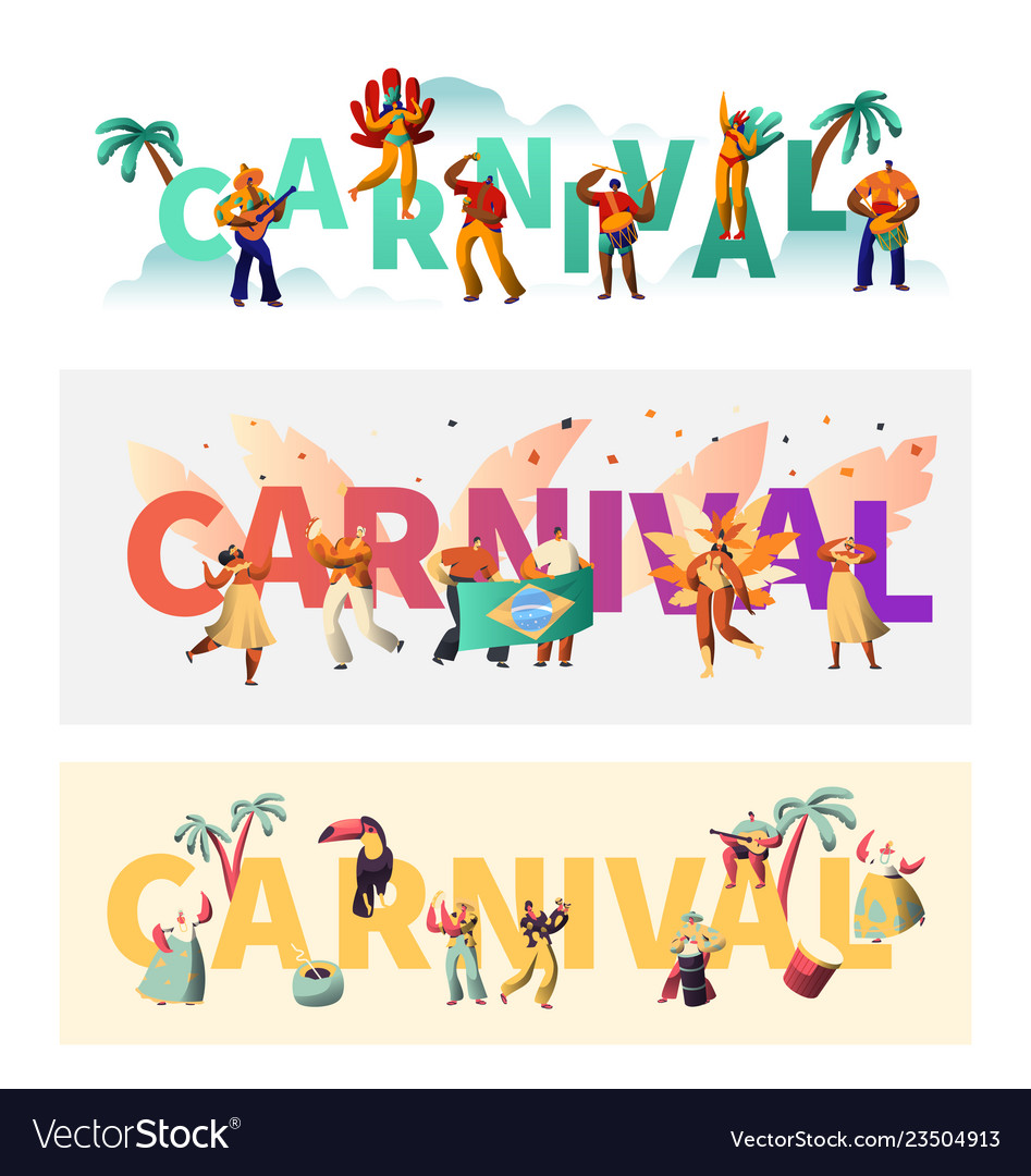 Brazil carnival exotic costume typography poster