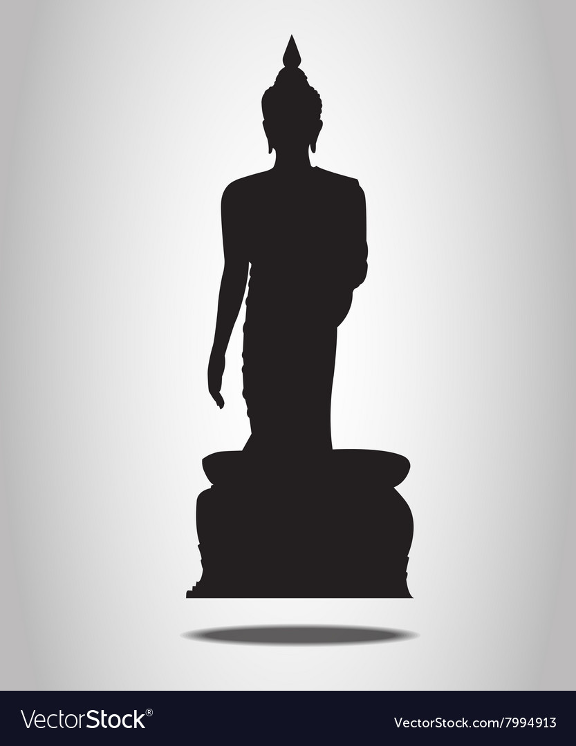 Buddha silhouettes on the white background Vector Image