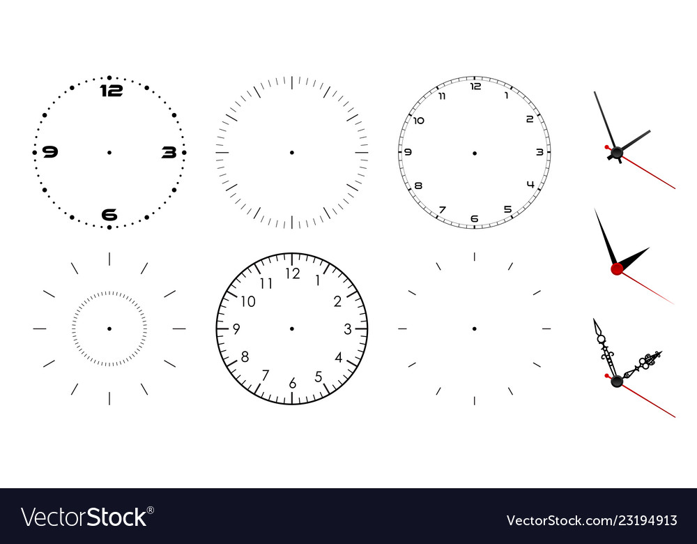 Clock Face Blank Isolated On White Background Vector Image