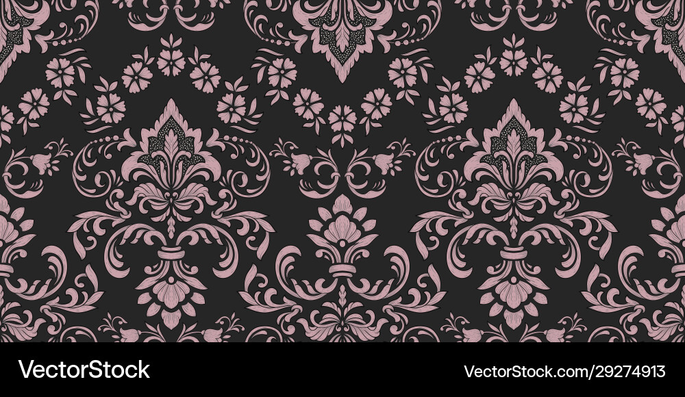 Damask seamless pattern background Royalty Free Vector Image