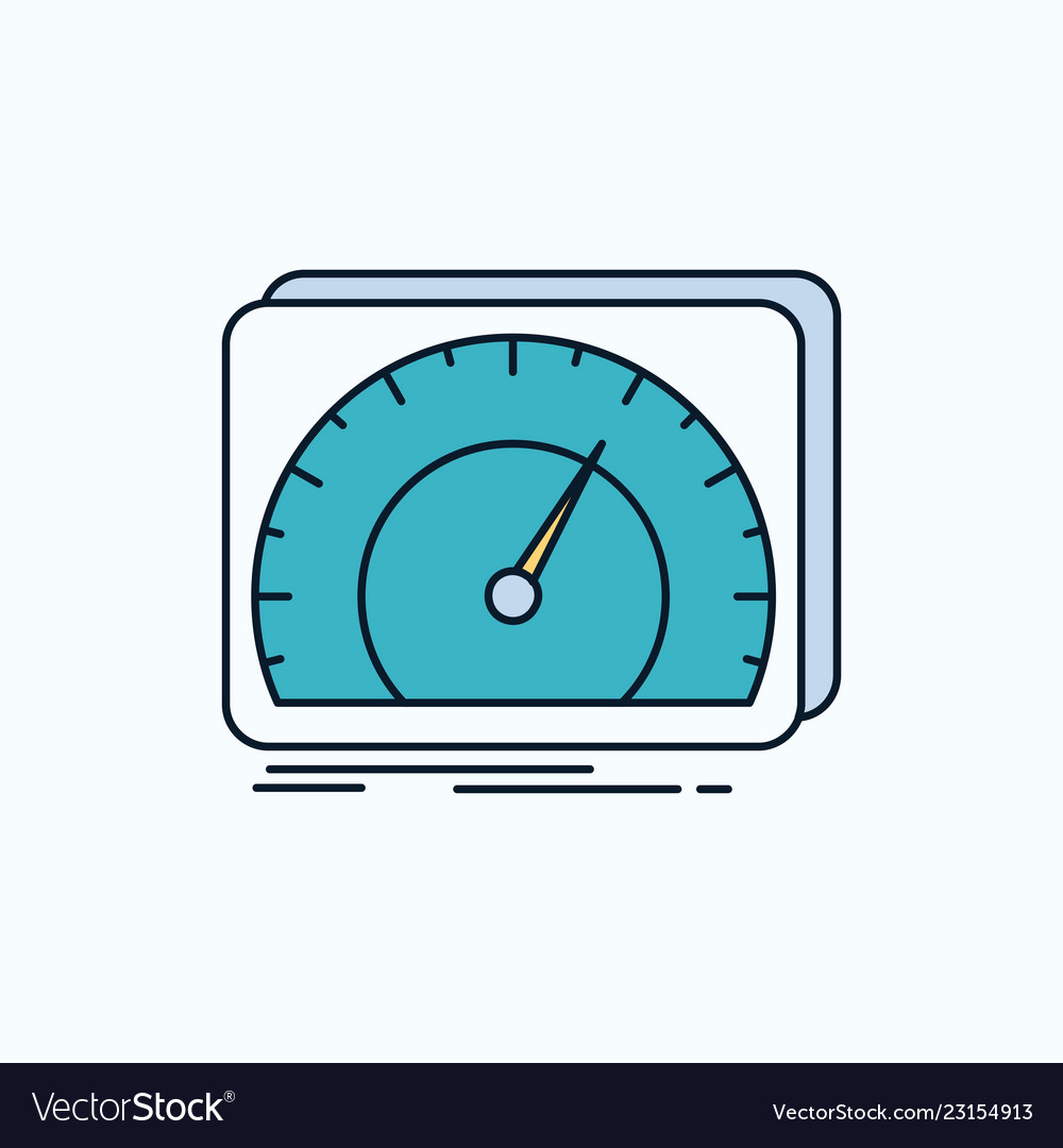 Dashboard device speed test internet flat icon vector image Dashboard device speed test internet flat icon