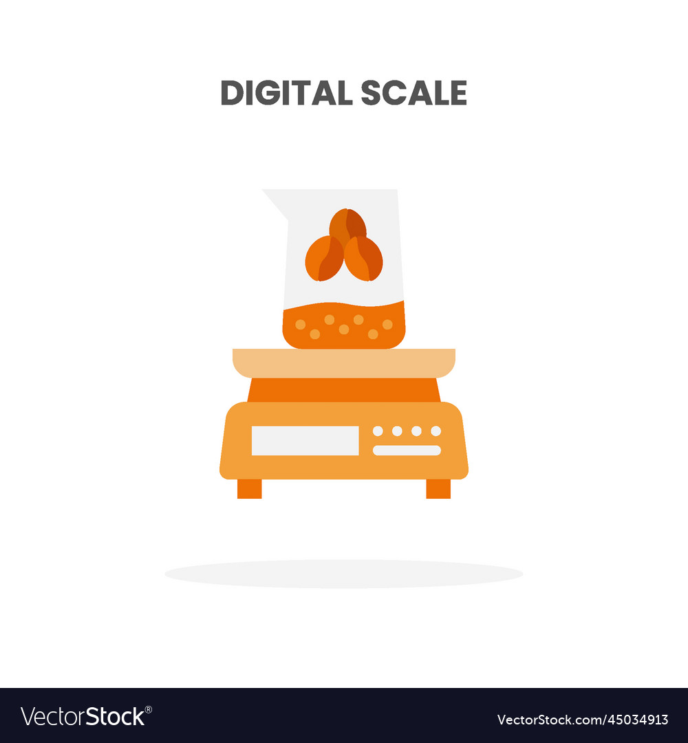 Digital scale icon flat Royalty Free Vector Image
