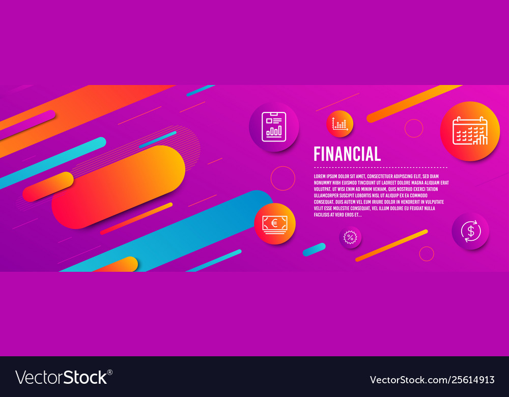 Euro currency dot plot and calendar graph icons vector image Euro currency dot plot and calendar graph icons
