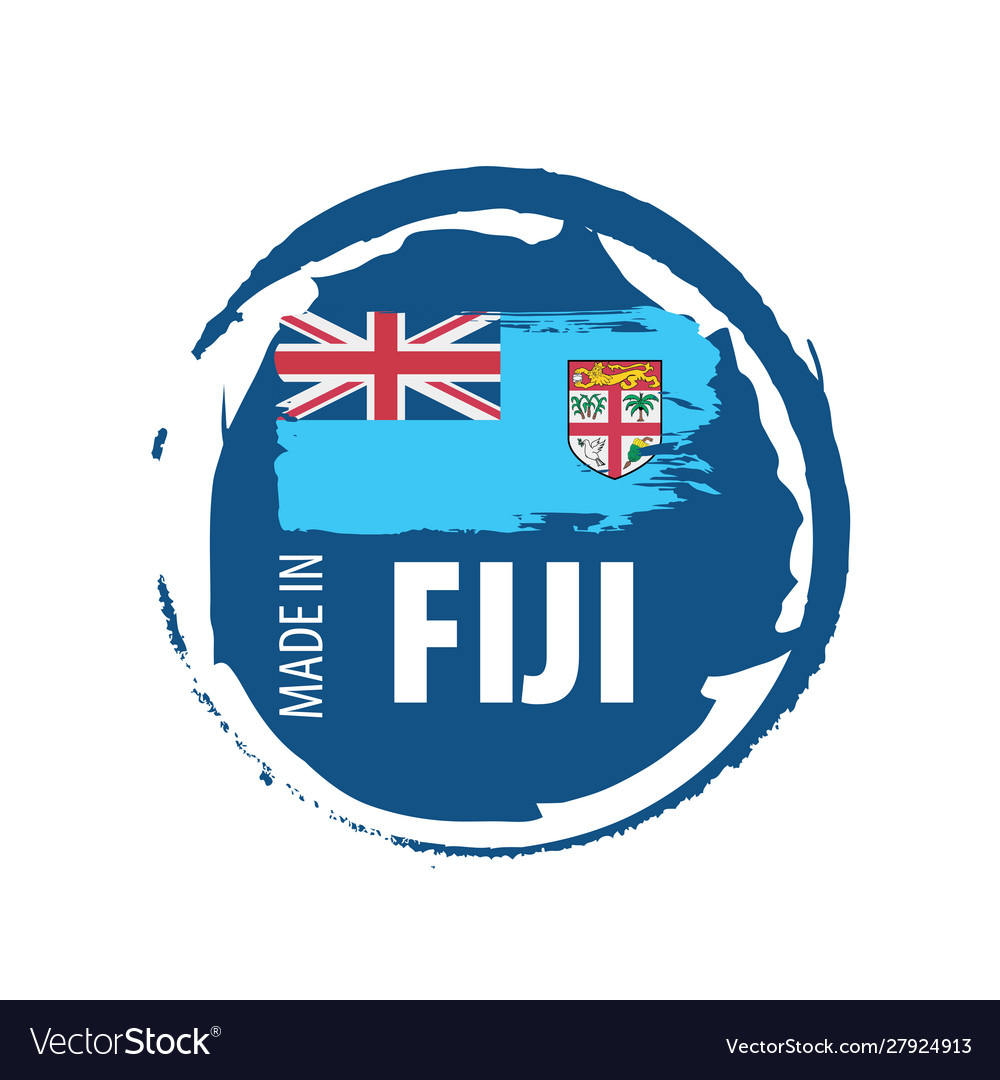 Fiji flag on a white Royalty Free Vector Image