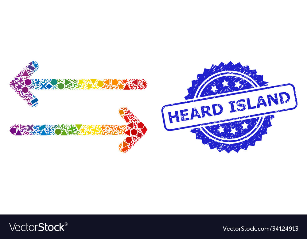 Grunge heard island seal and lgbt colored