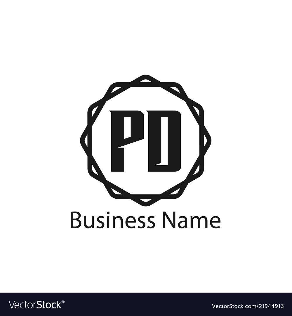 Initial letter pd logo template design