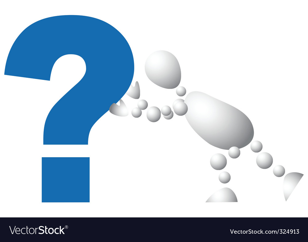 Man and question mark