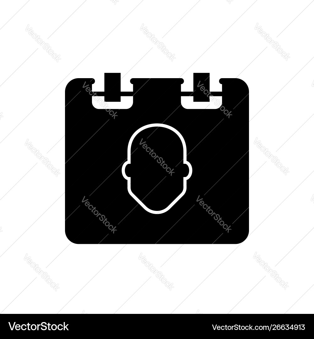 Notepad and head black Royalty Free Vector Image