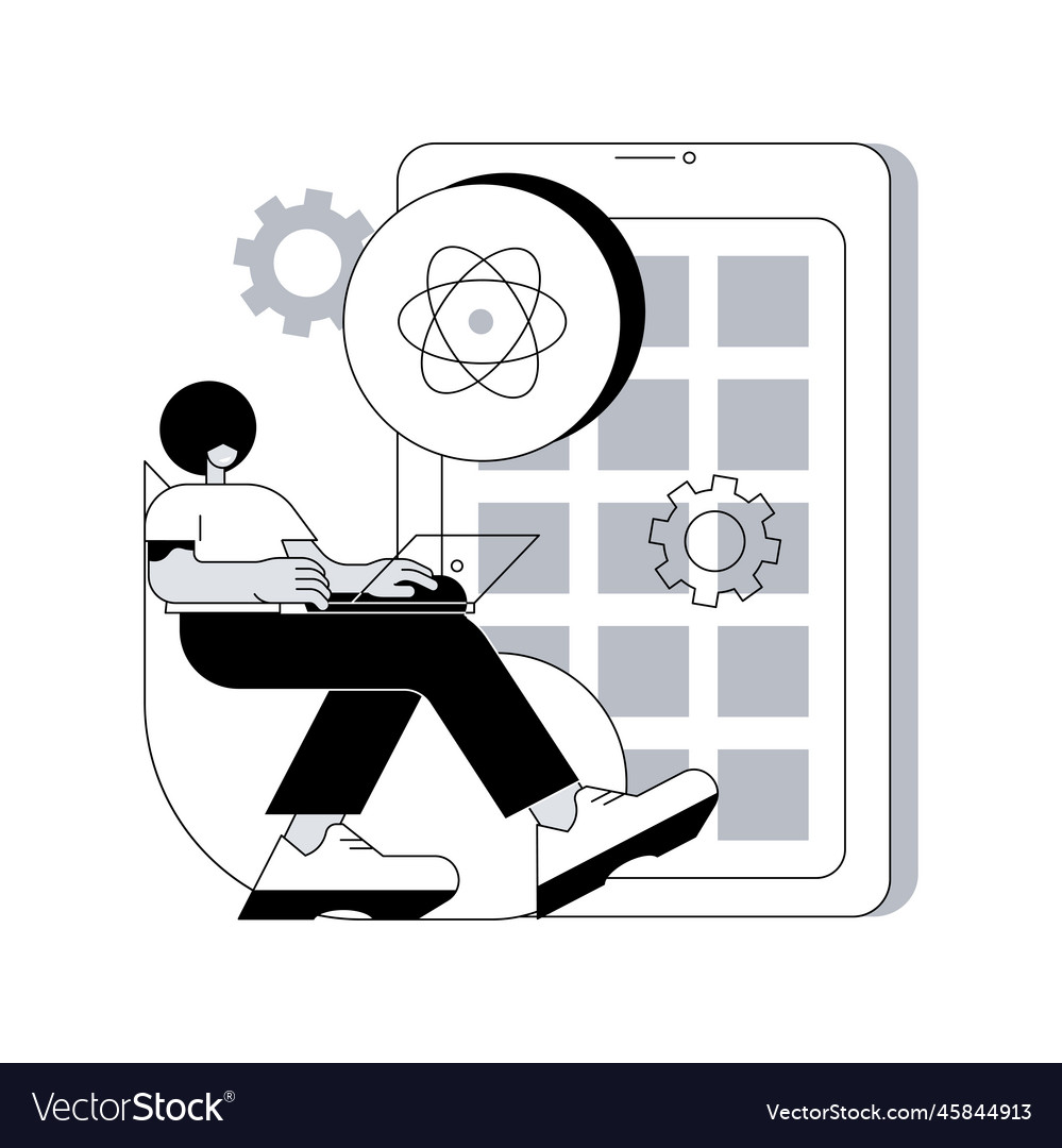 React native mobile app abstract concept vector image React native mobile app abstract concept