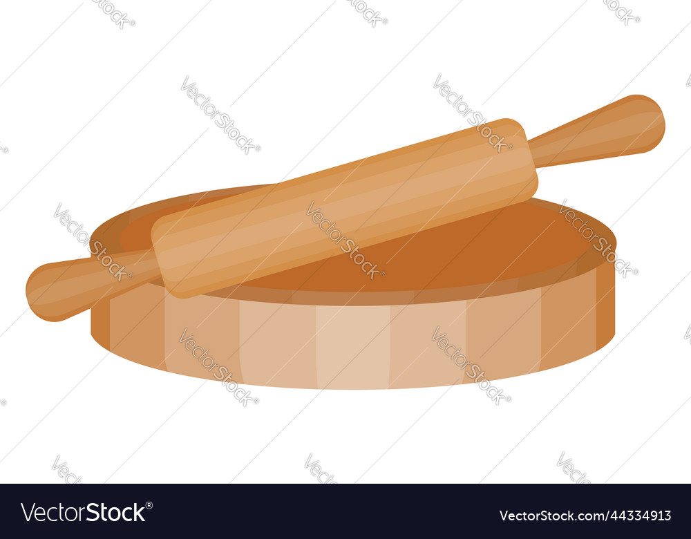 Rolling pin and board on a white background Vector Image