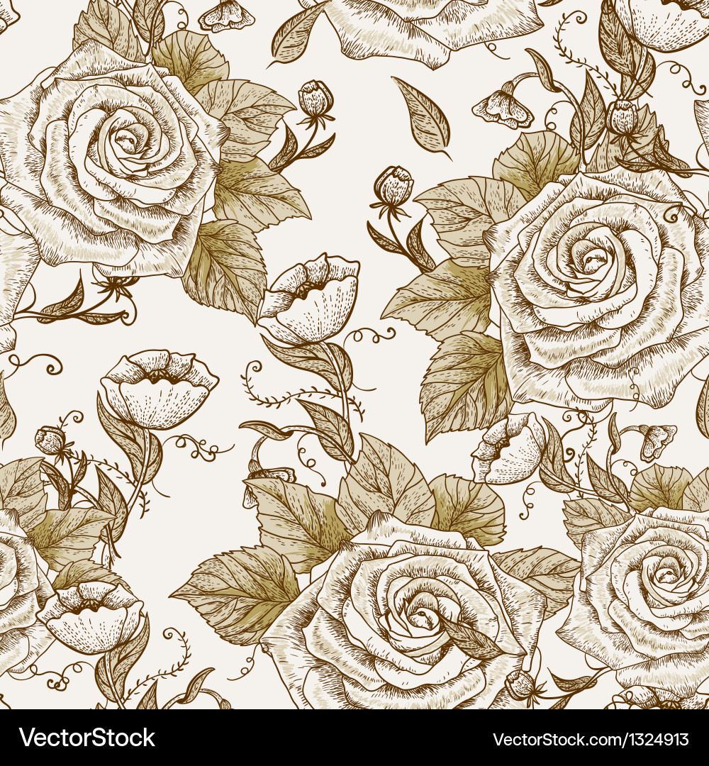 Seamless floral vintage pattern Royalty Free Vector Image