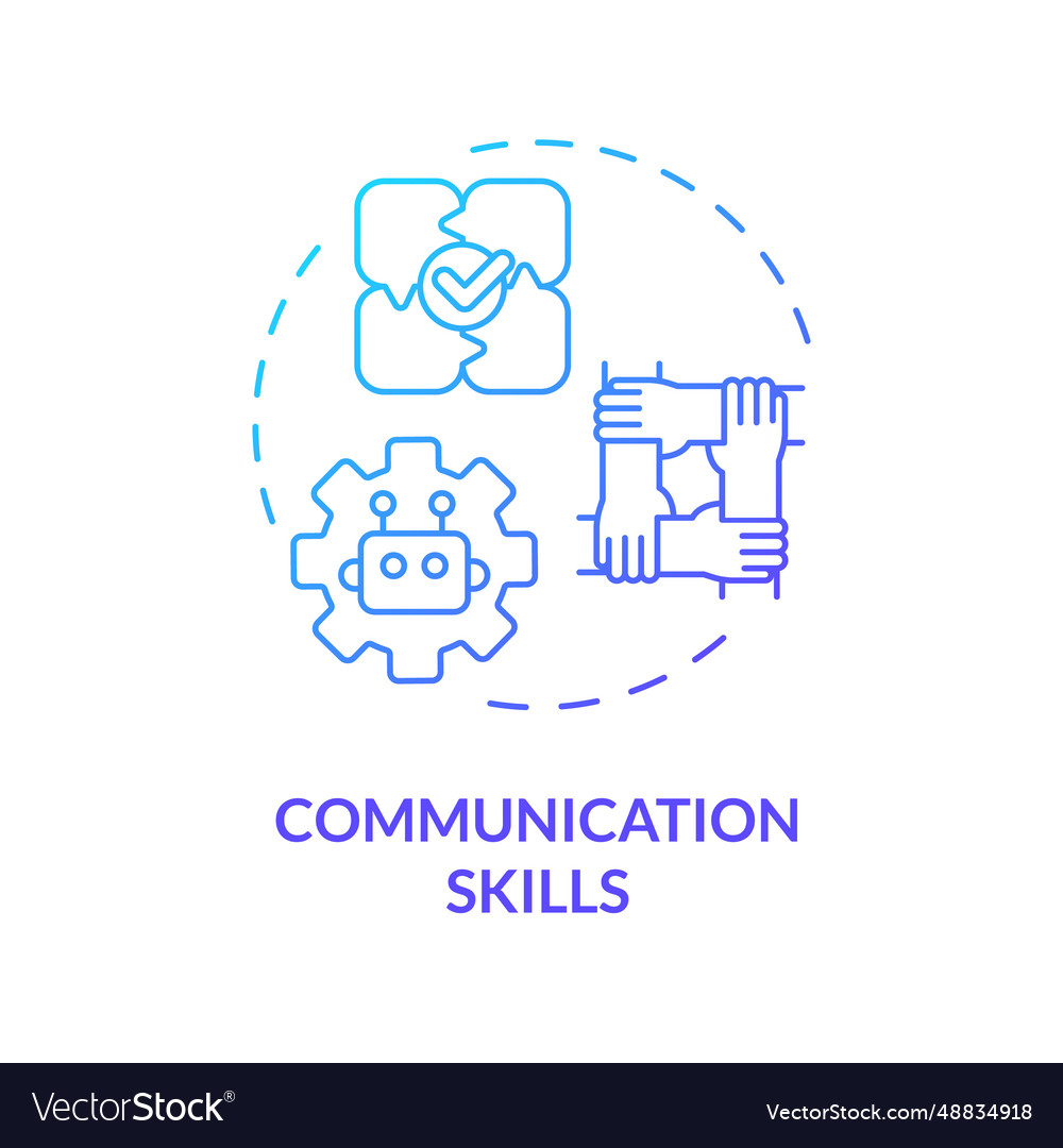 2d gradient thin linear icon communication skills Vector Image