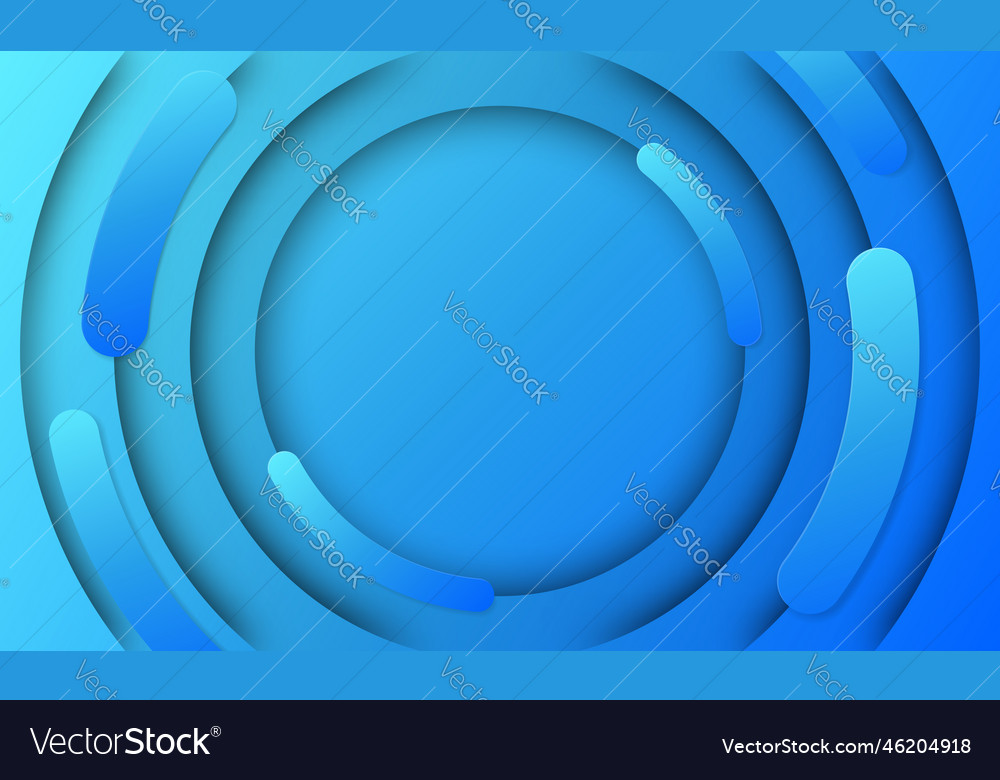 Abstract blue gradient circle paper cut