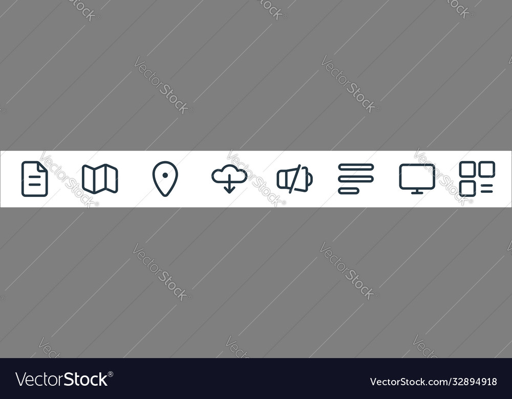 Device line icons linear set quality vector image Device line icons linear set quality