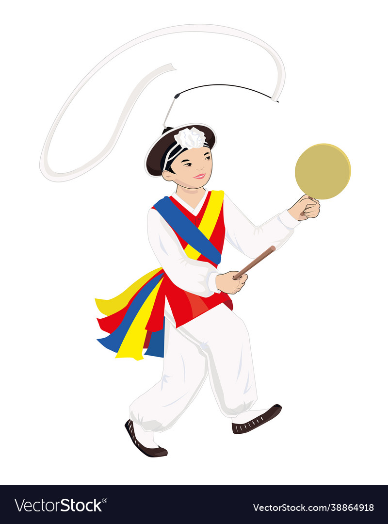 Korean boy dancing folk dance