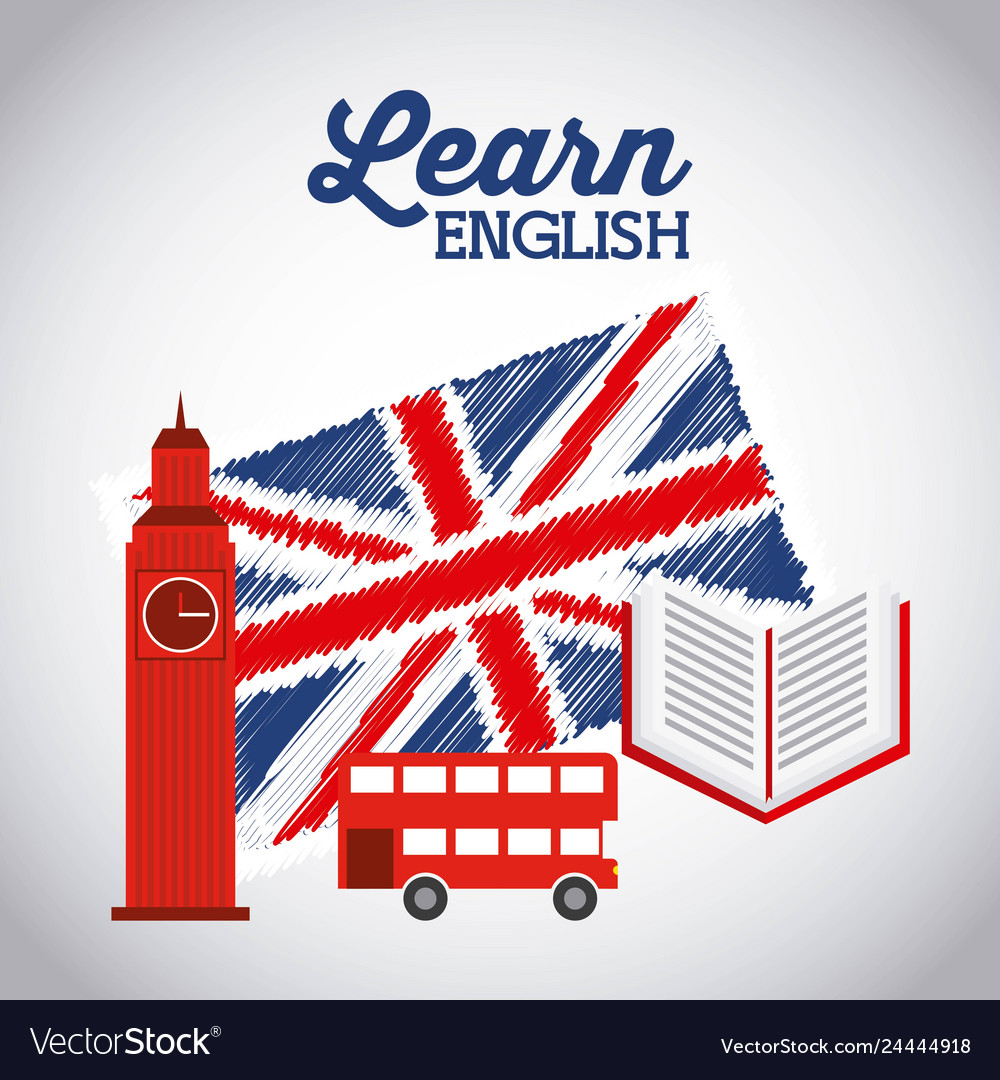 Learn english design Royalty Free Vector Image