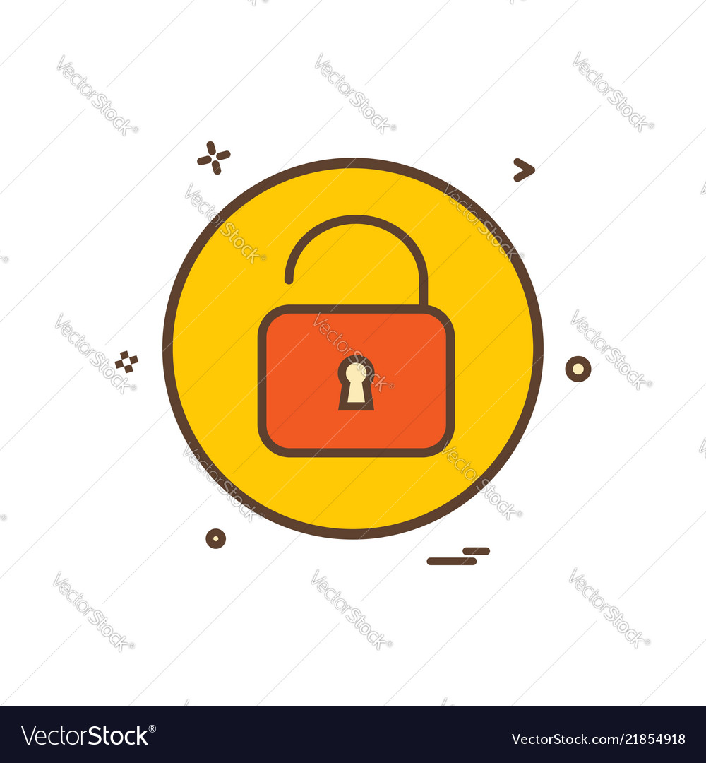 Lock open basic icon design