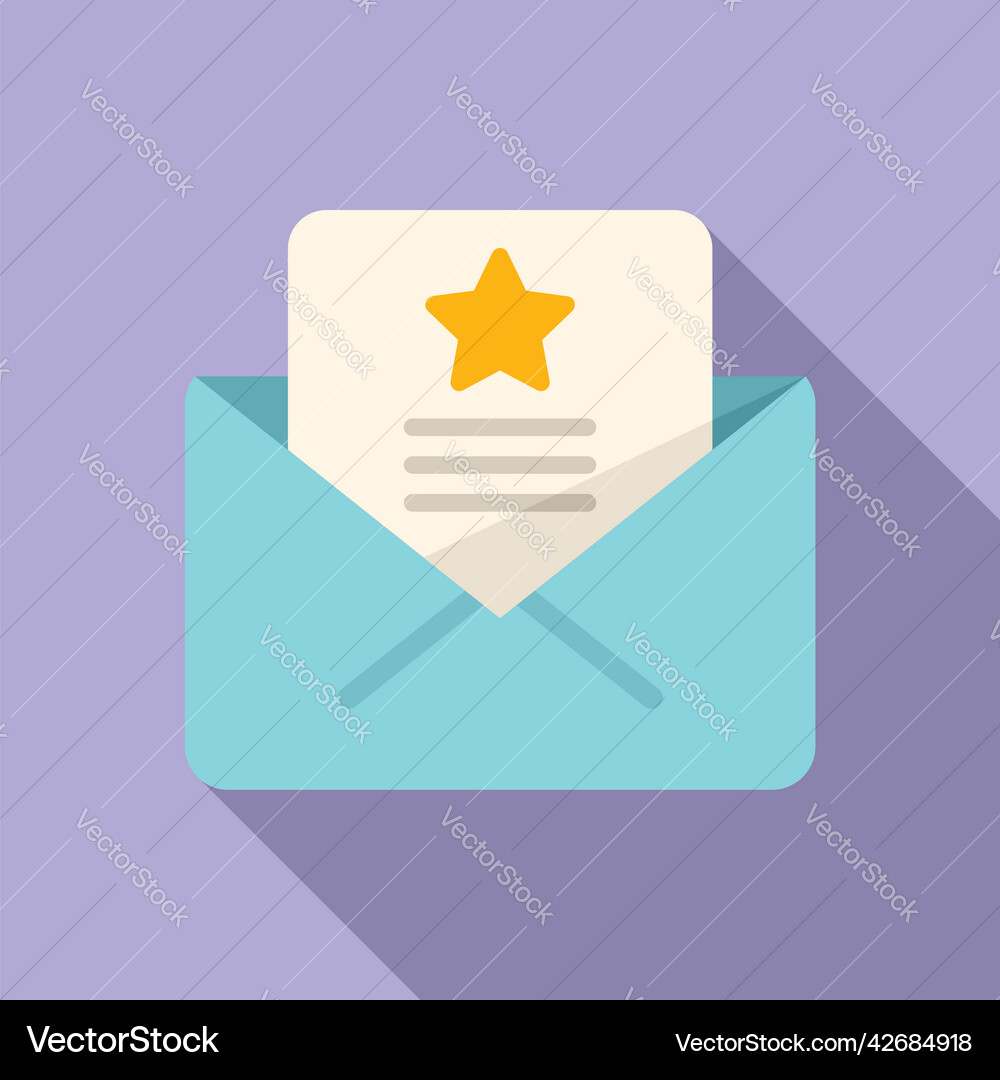Mail invitation icon flat event time Royalty Free Vector