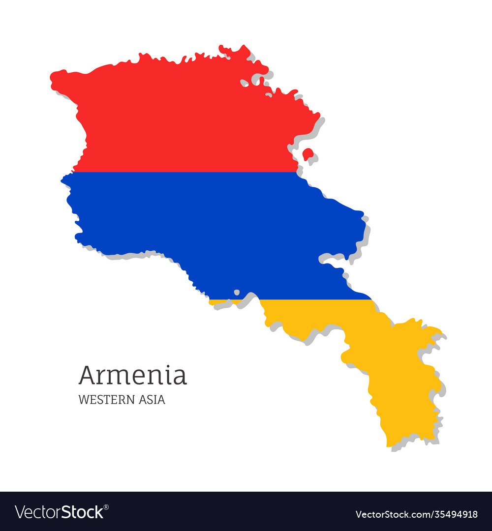 Map armenia with national flag Royalty Free Vector Image