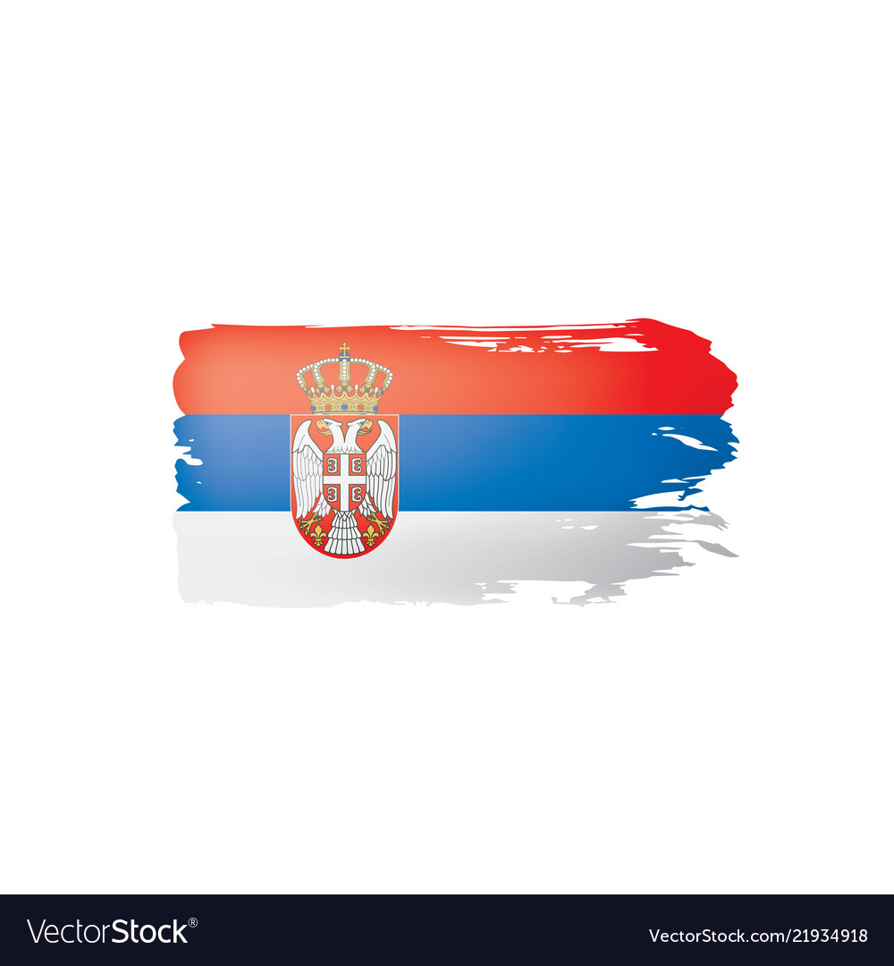 Serbia Flag On A White Royalty Free Vector Image