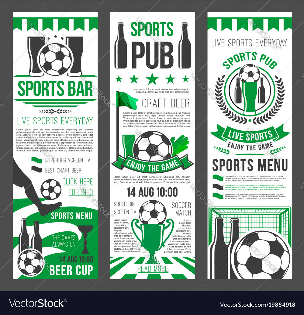 Sport Bar Invitation Banner For Football Event Vector Image