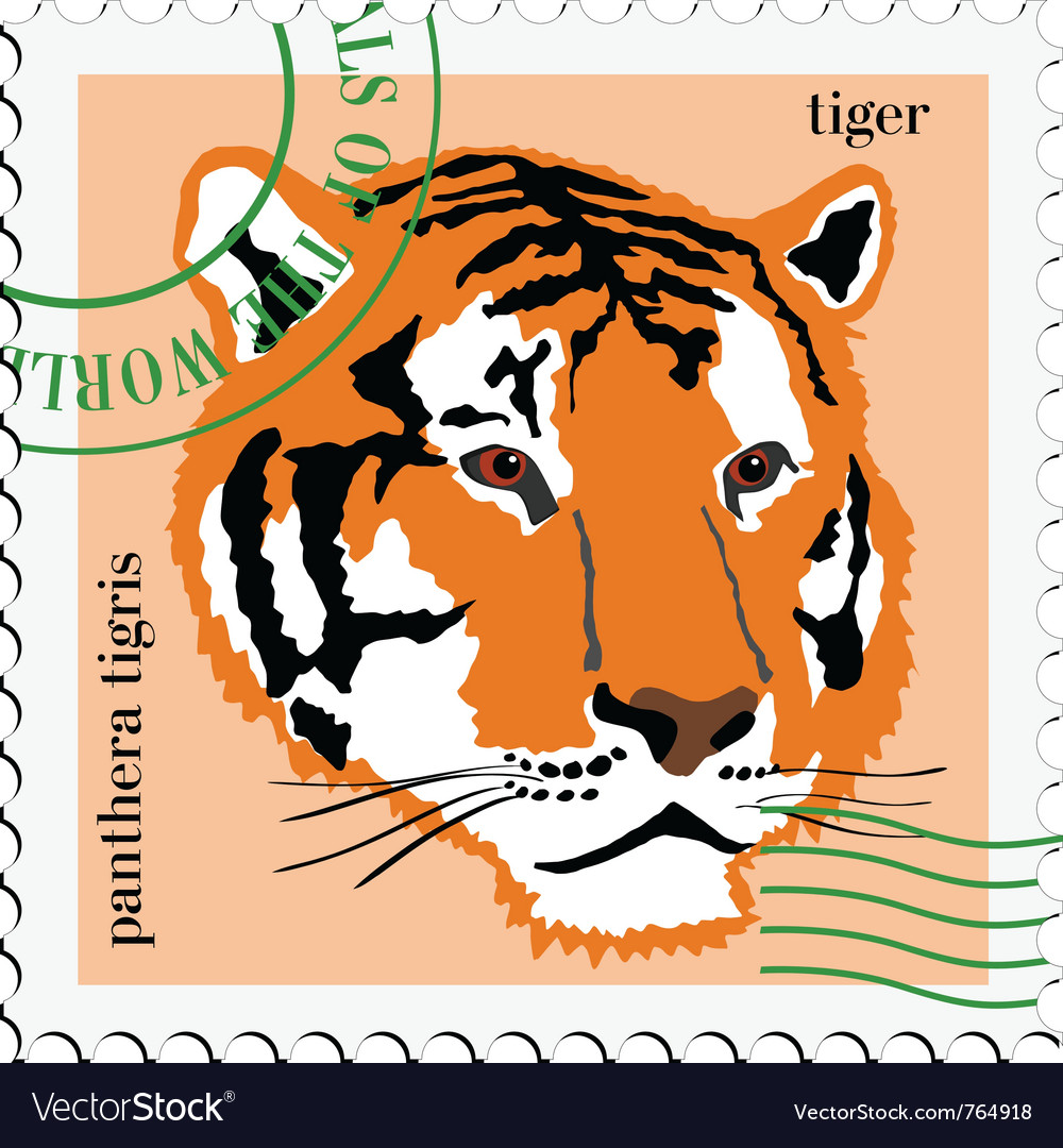 Stempel mit Bild des Tigers