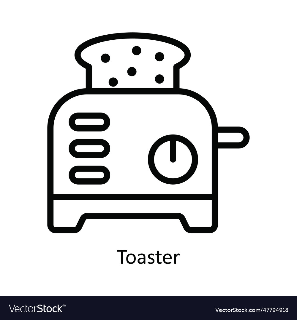 Toaster outline icon design Royalty Free Vector Image