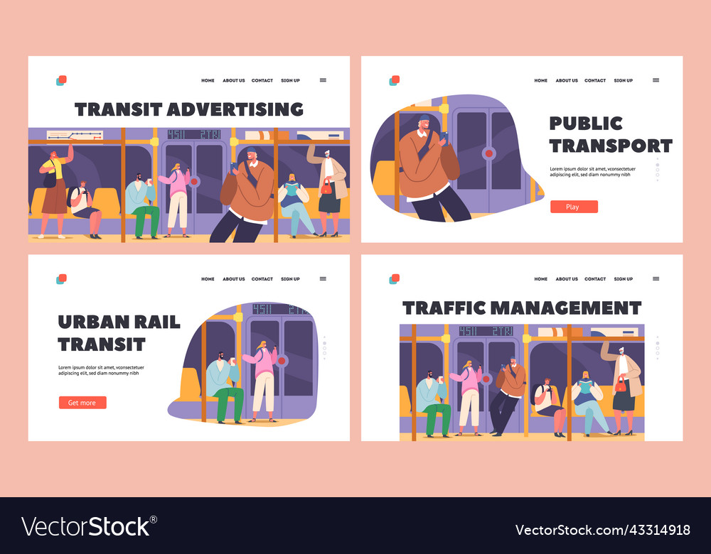 Urban rail transit landing page template set