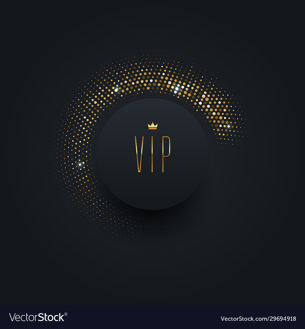 Vip black label with golden crown vector image Vip black label with golden crown