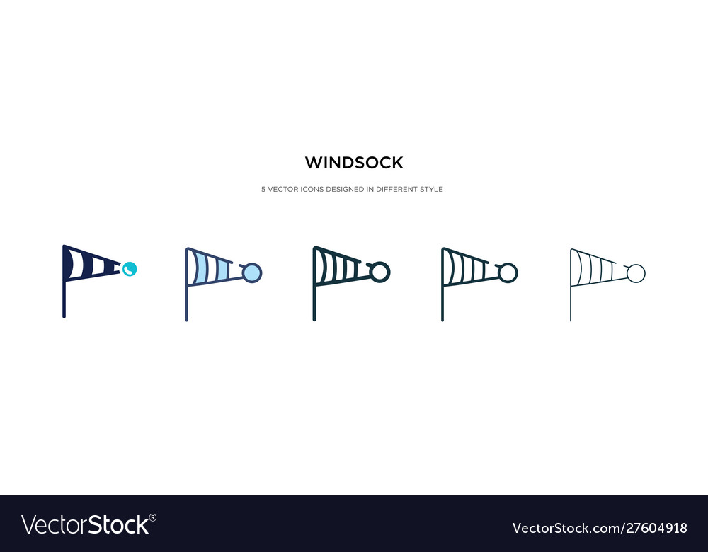Windsock icon in different style two colored vector image Windsock icon in different style two colored