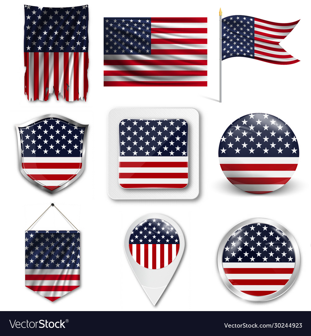 American grunge flag an grunge flag Royalty Free Vector