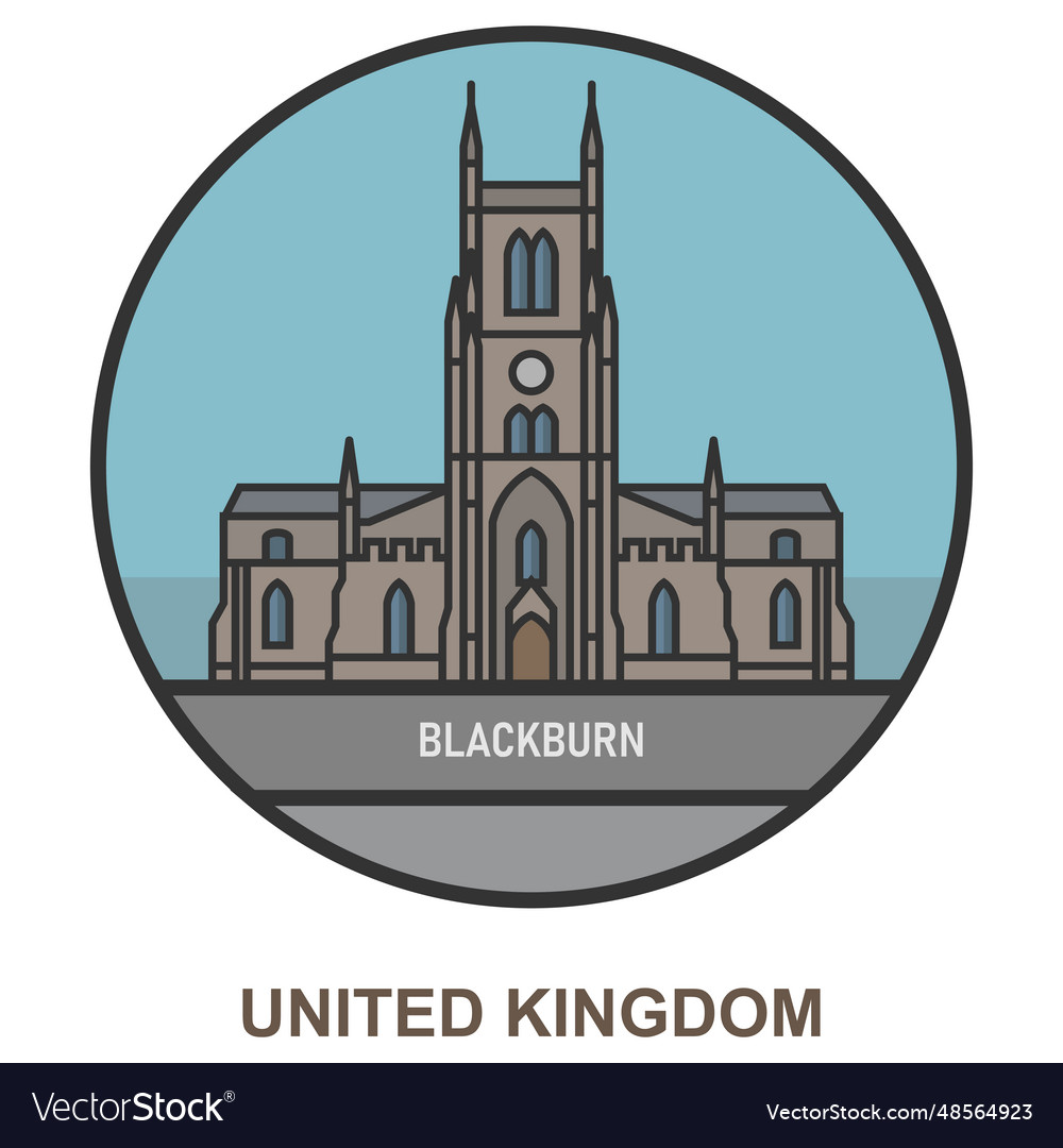 Blackburn cities and towns in united kingdom Vector Image