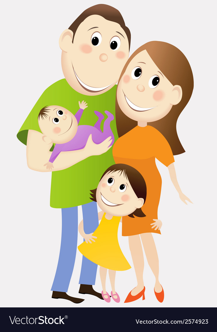 Cartoon happy family Royalty Free Vector Image