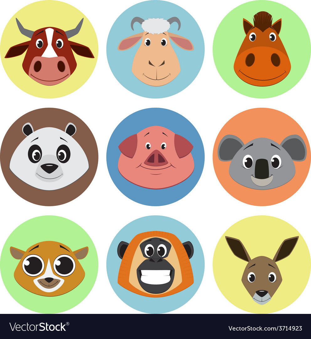 Collection animals Royalty Free Vector Image - VectorStock