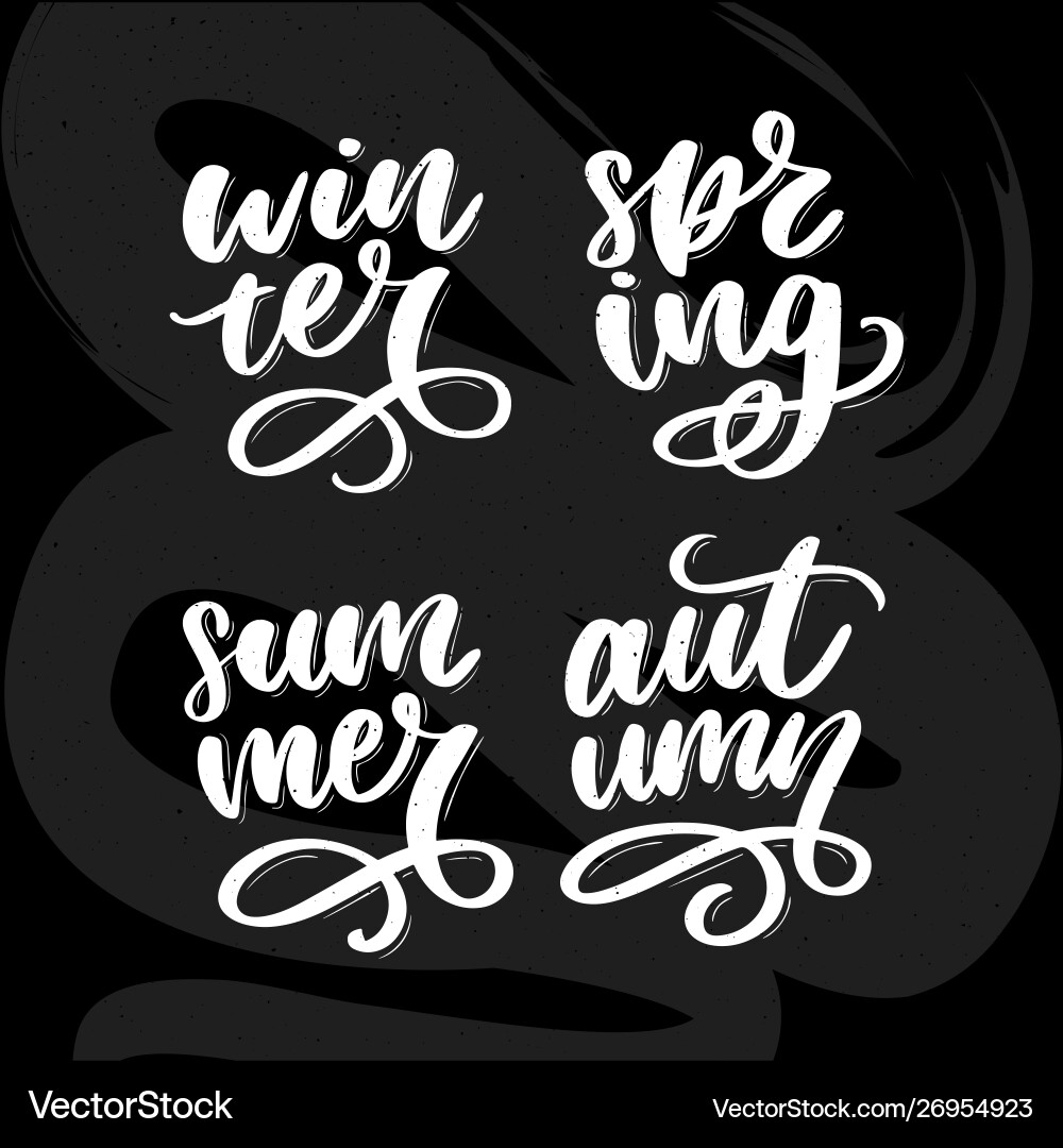 Colorful words - spring summer autumn winter Vector Image