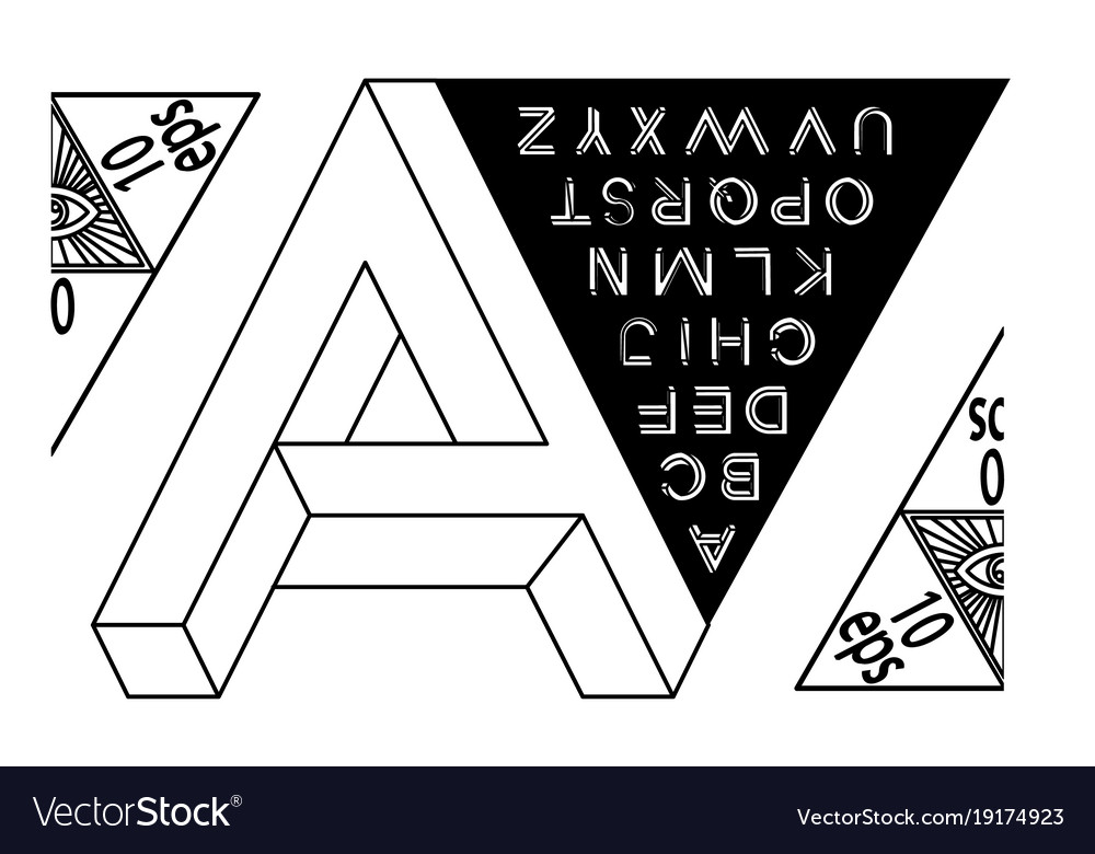 Impossible shape font memphis style letters
