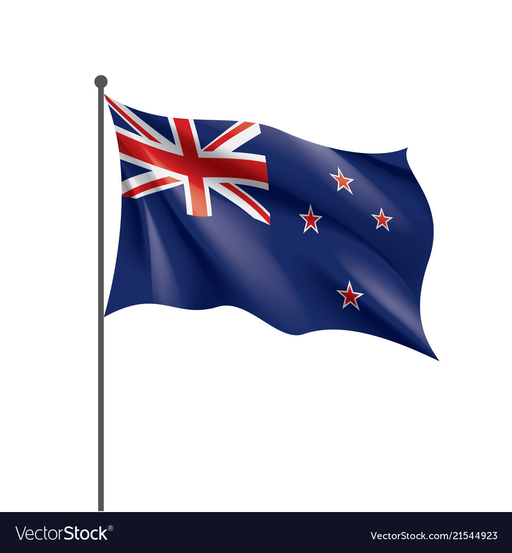 New zealand flag on a white Royalty Free Vector Image