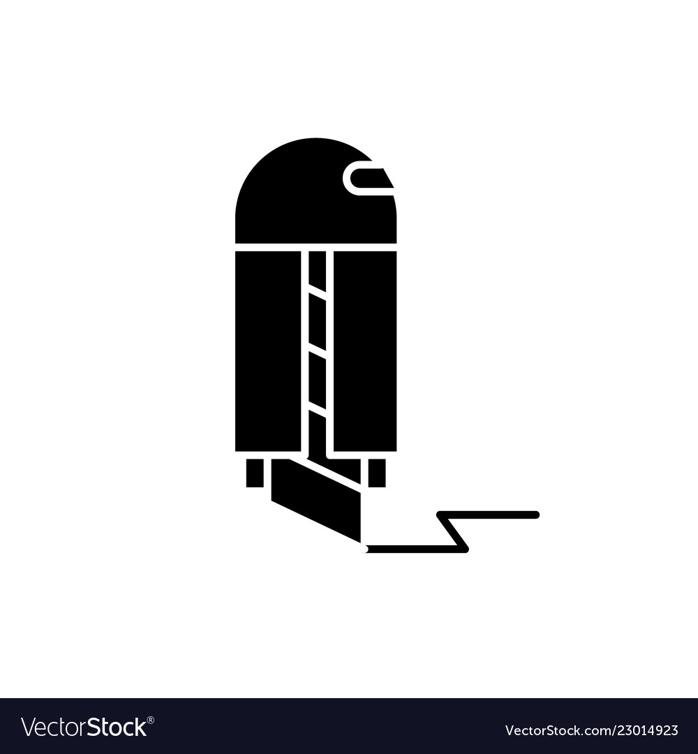 Paper knife black icon sign on isolated vector image Paper knife black icon sign on isolated