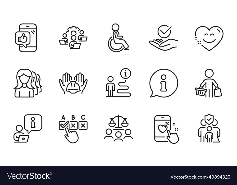 People icons set included icon as women